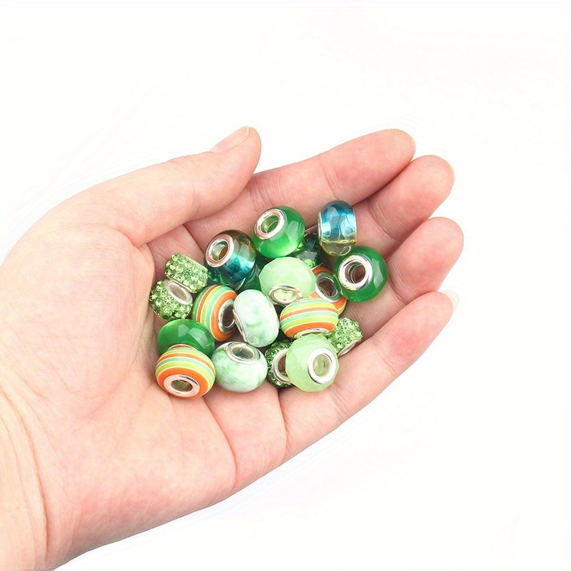 Christmas Charm Bracelet Jewelry Making Kit Green Themed Beads DIY Craft Set